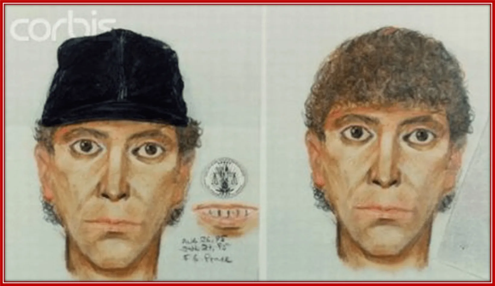 A drawing of the Night Stalker-suspect by a Los Angeles Police Department artist.