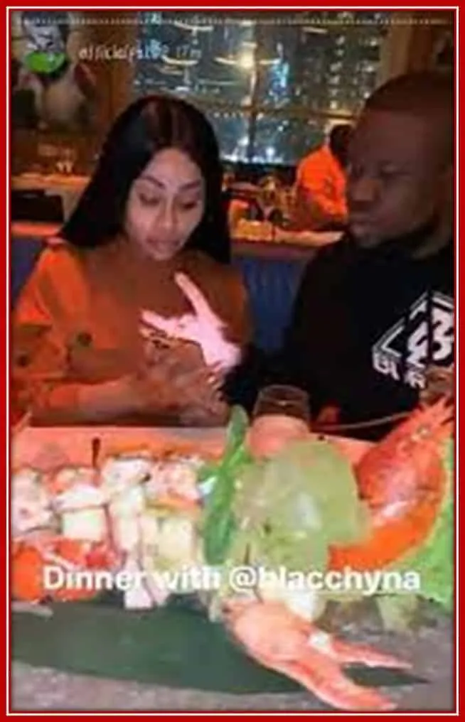 Hushpuppi and Blac Chyna During a Dinner in Dubai.
