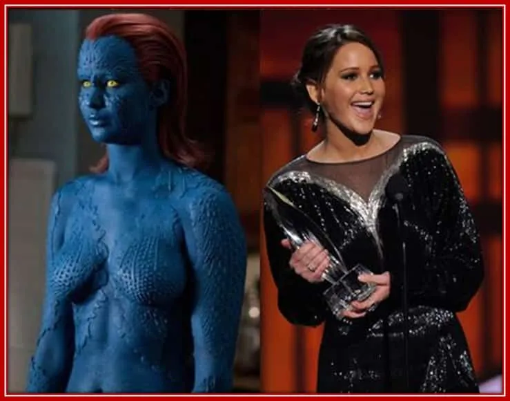 Lawrence Acts as Mystique in the X-Men Film, Winning the People's Choice Awards.