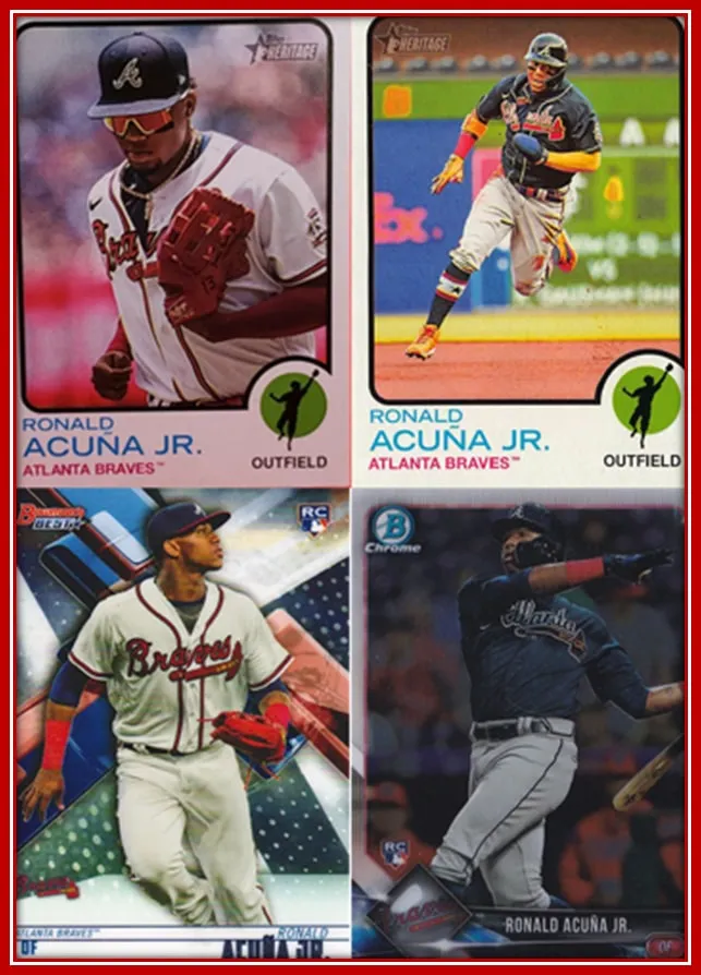 Ronald Acuna Topps Heritage cards and Rookie cards