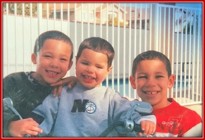 Lamelo Ball as the Baby on the Bike With his Brothers, LiAngelo and Lonzo.