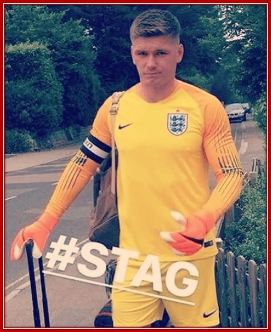 They dressed Owen Farrell as a goalkeeper on his stag.