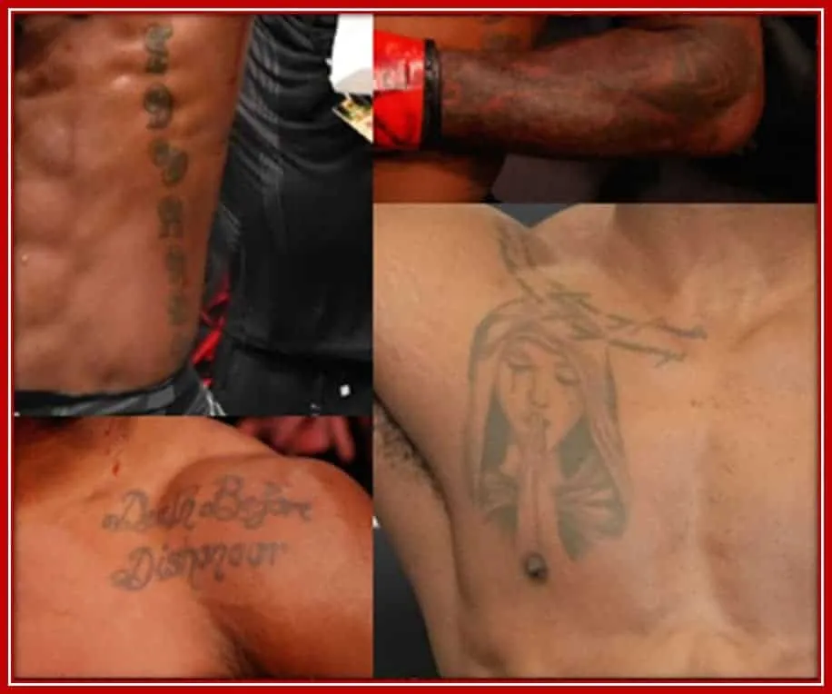 Leon Edwards's body tattoos.