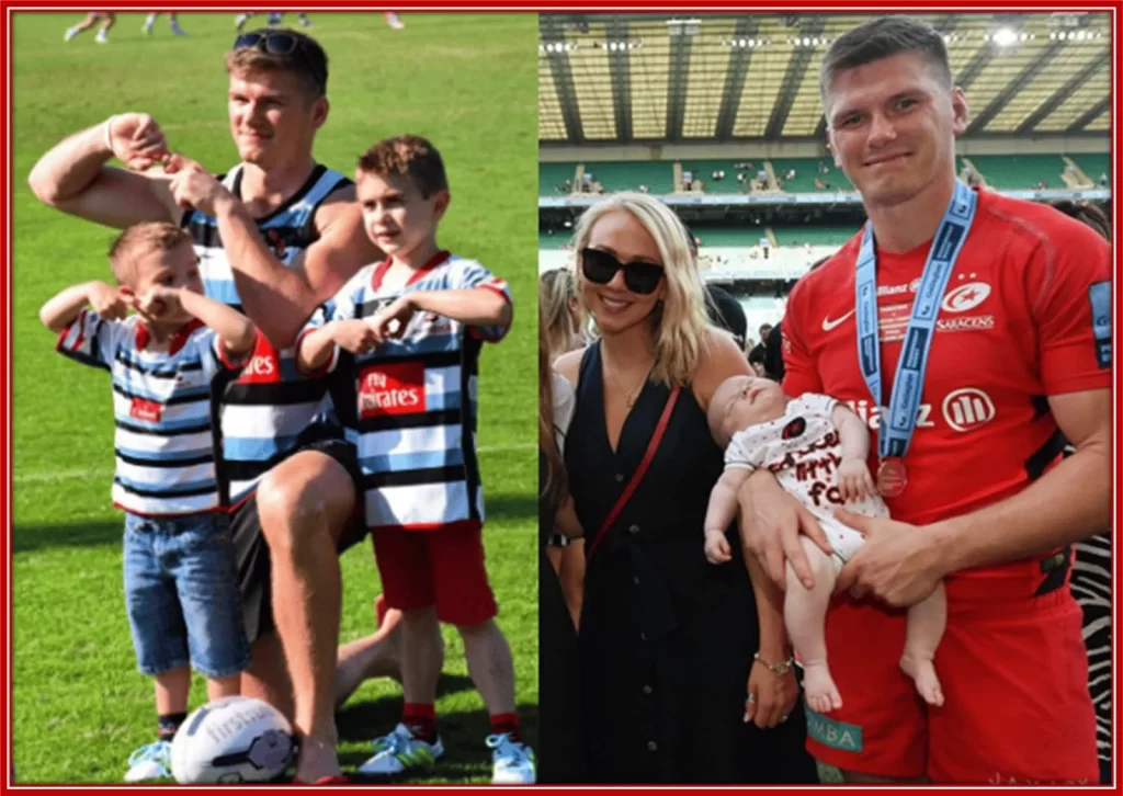 Georgie Lyon and Owen Farrell have two sons, Tommy and Freddie.