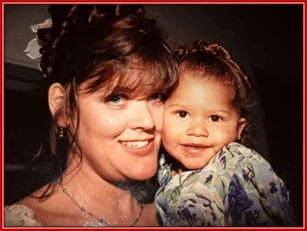An early photo of Zendaya with her mother, Claire Stoermer.