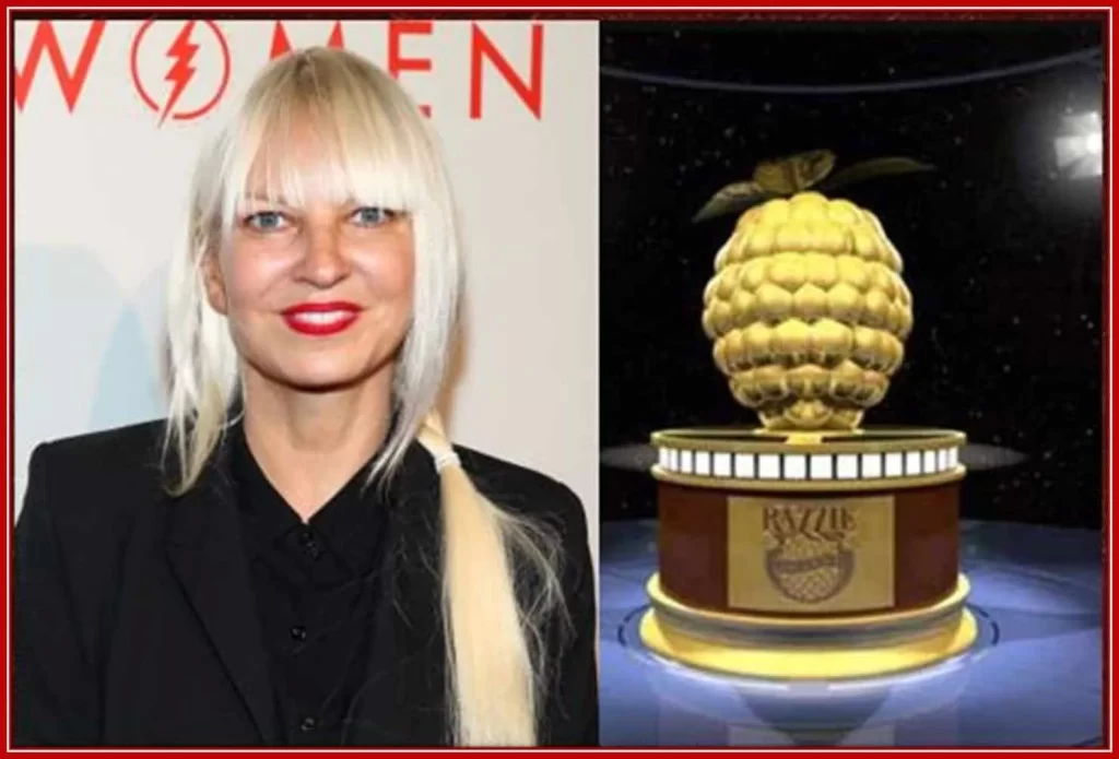 Behold the Golden Raspberry Award for the worst director for the Singer Sia.