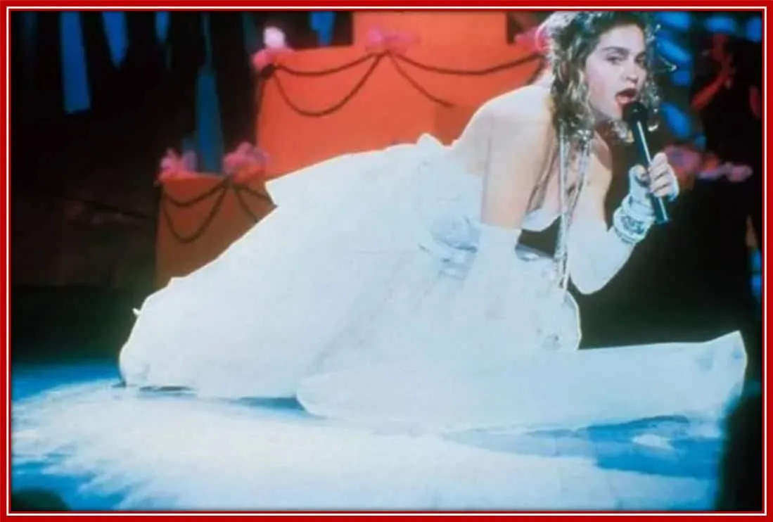 One of her outstanding performances was in a wedding dress.